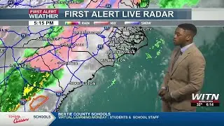 Wintry precipitation this morning to clearing mid-day