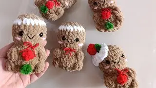 NO SEW CROCHET gingerbread man Amigurumi Tutorial Video Christmas / Amigurumi kurabiye adam 