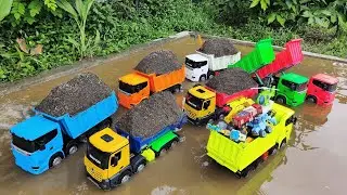 Membersihkan Truk Tronton Pasir Dan Menemukan Mainan, Tayo, Mobil Truk, Mobil Molen, Loader, Crane