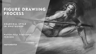 FIGURE DRAWING PROCESS CHARCOAL STYLE IN PHOTOSHOP