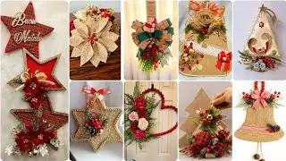 🎄 Недорогие идеи для рождественского декора в деревенском стиле из мешковины | Поделки из мешкови...