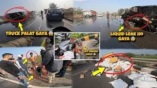 Highway Par Bada Hadsa 😱 | Truck Palat Gaya | Live Accident Scene || duke390 engine seize😰