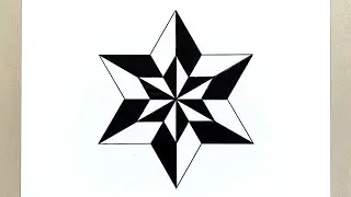 How to Draw Six Pointed Geometric Star Drawing || Hexagram || Sexagram || Six Point Star Pattern