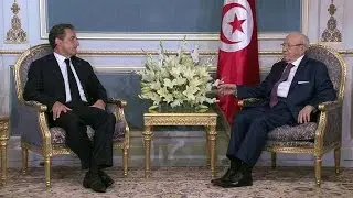 Former French President Sarkozy meets Tunisia's Essebsi