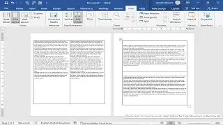 the easiest way)  How to Split a Page Into Two Parts in MS Word)