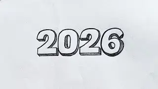 3D Number 2026 Drawing Tutorial | Easy and Stylish 2026 Number Art 