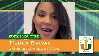T'erea Brown Acceptance Speech - UM Sports Hall of Fame