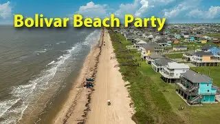 Bolivar Beach Party Remix. HD Drone. Bolivar. Crystal Beach. 60fps