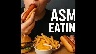 ASMR EATING BACON WRAPPED HOT DOG AND A HAMBUGER N FRIES