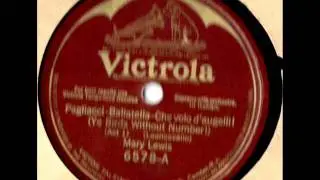 Ye Birds Without Number! by Mary Lewis on 1925 Victrola 78.