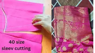 40 size sleeve cutting kaise karen .. elbow length sleeve cutting