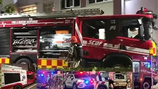 Massive Night Emergency in Singapore – Rare SCDF & Police Vehicles Respond!