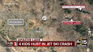 Four children hospitalized after jet skis collide at Apache Lake