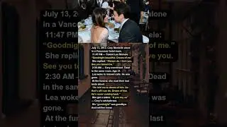 Cory Monteith Texted Lea Michele Goodnight Beautiful &mdash; Died 3 Hours Later In That Same Room