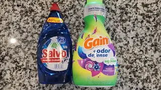 Gain Fabric Softener and Salvo Dish Soap!