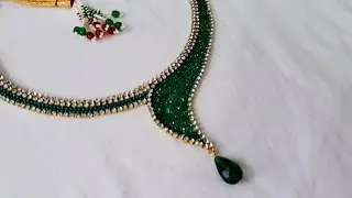 (DIY)HOW TO MAKE BEAUTIFUL NECKLACE//HANDMADE JEWELLERY//HOORIYA STYLE