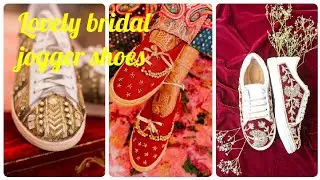 Lovely and hot bridal jogger shoes hand embroidery and beads for wedding look