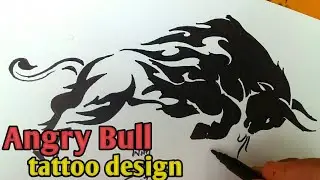 How to Draw Angry BULL tattoos Designs on paper art | sketch