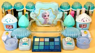 Mixing ELSA SLIME with Makeup Glitter and Beads for ASMR Triggers!