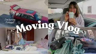 MOVING VLOG 📦 empty Portugal apartment + moving across Europe + shopping & packing for my road trip