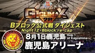 G1 CLIMAX 28 Night12 - B Block re-cap (August 1 at Kagoshima Arena)