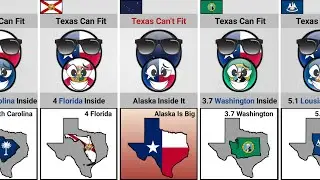Texas vs Other 🇺🇸 US States That Fit Inside Texas Map [Countryballs]