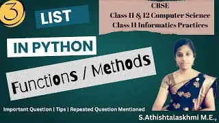 List Manipulation In Python | Function in Python | Class 12 | Class 11 | CS | IP | CBSE