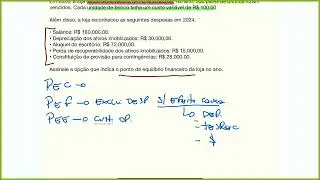 Prova do CRC Ponto de Equil&iacute;brio Financeiro 🔴