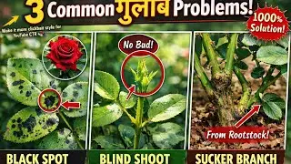  Rose disease with care || Black spot || Blind shoot || Sucker branch #garden 