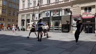 Austrian girl group performance in luxury street, vienna(230723)