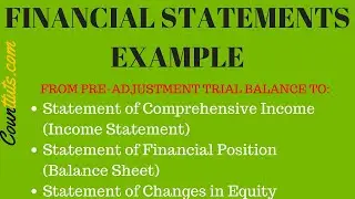 Trial balance to income statement | balance sheet | statement of changes in equity