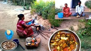 Cooking small DRY Fish with Tomato in Traditional way l l Indian Traditional cooking