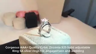 Silver Bridal Wedding Engagement ring AAAAA 2 Carat zircon 925 Sterling  - Bride & Shine Jewelry