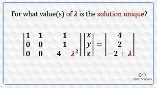 What value(s) of lambda gives a unique solution?