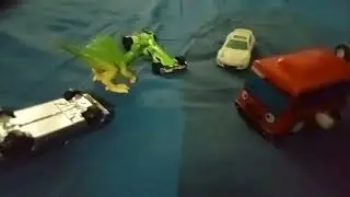 Spinosaurus Jumps 1970 Plymouth Road Runner off the Bench during Recess/Grounded