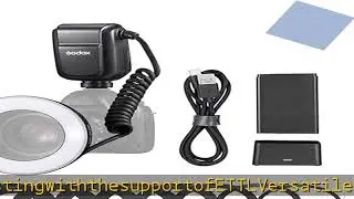 Godox MF-R76C ETTL Macro Ring Flash Light GN14 10 Levels Adjustable Brightness with 8pcs Adapter Ri