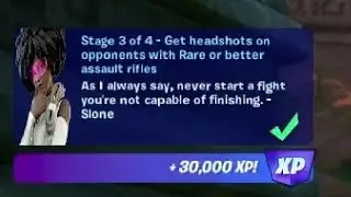 Get headshots on opponents with Rare or better assault rifles Fortnite
