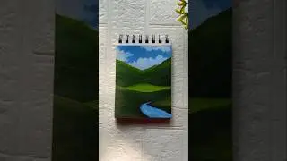 Morning Scenery Painting✨⛰️#art#painting#acrylicpainting#artist#shorts#viralshorts#youtubeshorts