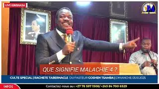 QUI EST MALACHIE 4 ? | PASTEUR GOSHEN TSAMBA | RACHET&Eacute; TABERNACLE KINSHASA 