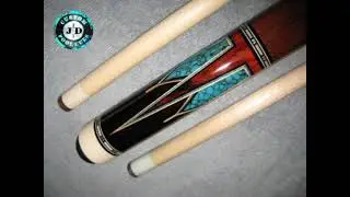 JD Custom Cues - 2012 Wrapless Ebony, Cocobolo, Turquoise With Sectioned Grip
