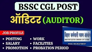 BSSC Auditor Job Profile | ऑडिटर जॉब प्रोफाइल | BSSC CGL 4 Post Details