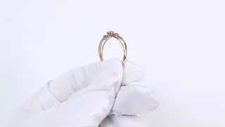 Золотое кольцо Аквамарин с Swarovski 66571