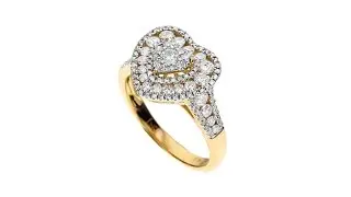 Diamond Couture 14K Gold 1ct Diamond Heart Ring