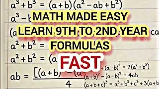 Algebra Formulas Class 9, 10 & 1st/2nd Year | Complete Shortcut Tricks!&rdquo;