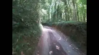 High power e bike negotiates single track lanes and a 1 in 5 hill on the Cotswold Escarpment.