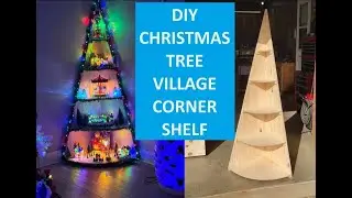 DIY Christmas Tree Village Corner Shelf