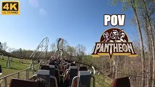 Pantheon POV (Back, 2022, 4K), Busch Gardens Williamsburg Intamin Launch Coaster | Non-Copyright