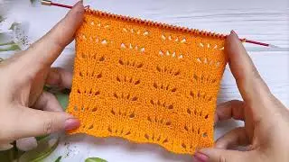 Lace Wavy Stitch Knit Pattern | Wellenmuster stricken | Punto Onda ai ferri | Punto Ondulado Calado