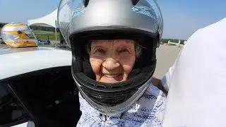 'Crazy Granny' attacks bucket list with race car drive