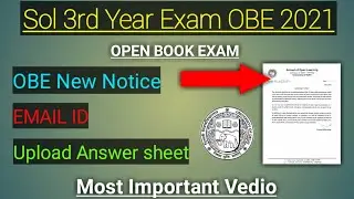 Sol du third Year Exam OBE 2021 | New OBE Notice for Open Book Exam | important vedio